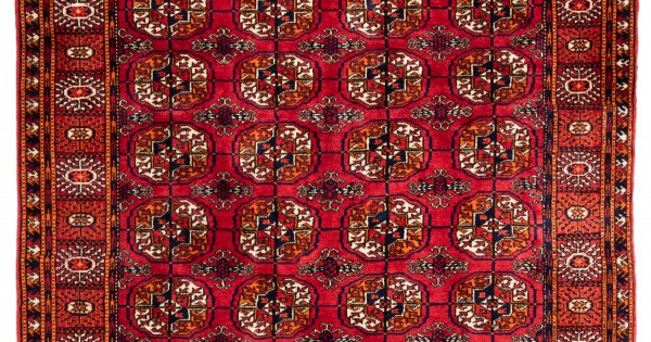 トルクメン ブハラ　 125x61cm 青山キリムハウス ブハラ テッケ オールド絨毯