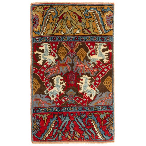 ライオンデザインのビジャール絨毯 Bidjar Rug with Lion Design