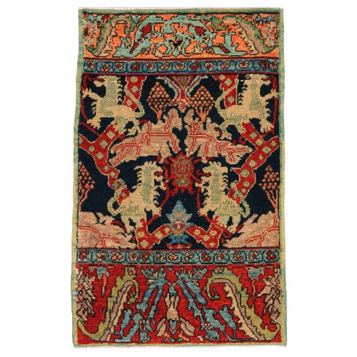 ライオンデザインのビジャール絨毯 Bidjar Rug with Lion Design