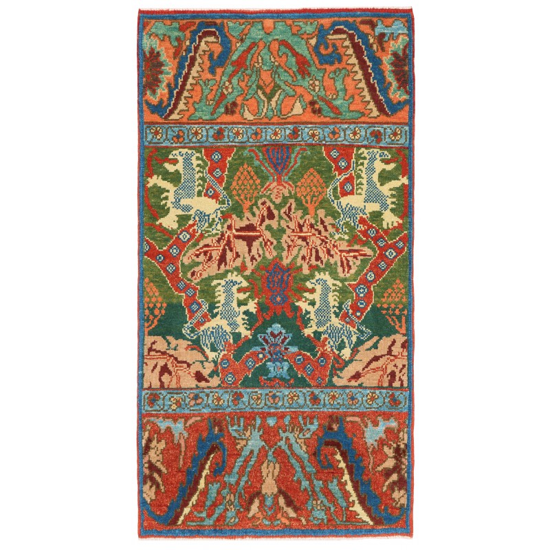 ライオンデザインのビジャール絨毯 Bidjar Rug with Lion Design