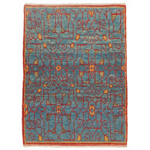 ジェレヒアン・ボーダーデザインのマムルークワギレ絨毯 Mamluk Wagireh Rug with Jerrehian Border Design