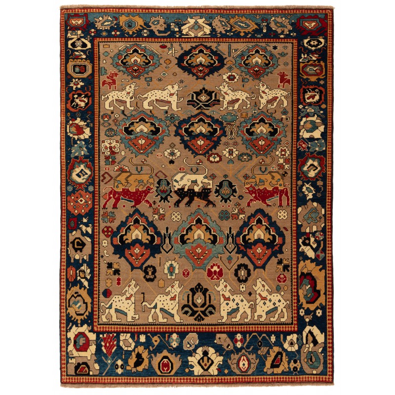 サファヴィド様式の動物デザインの絨毯 Animal Carpet in a Safavid Design Rug