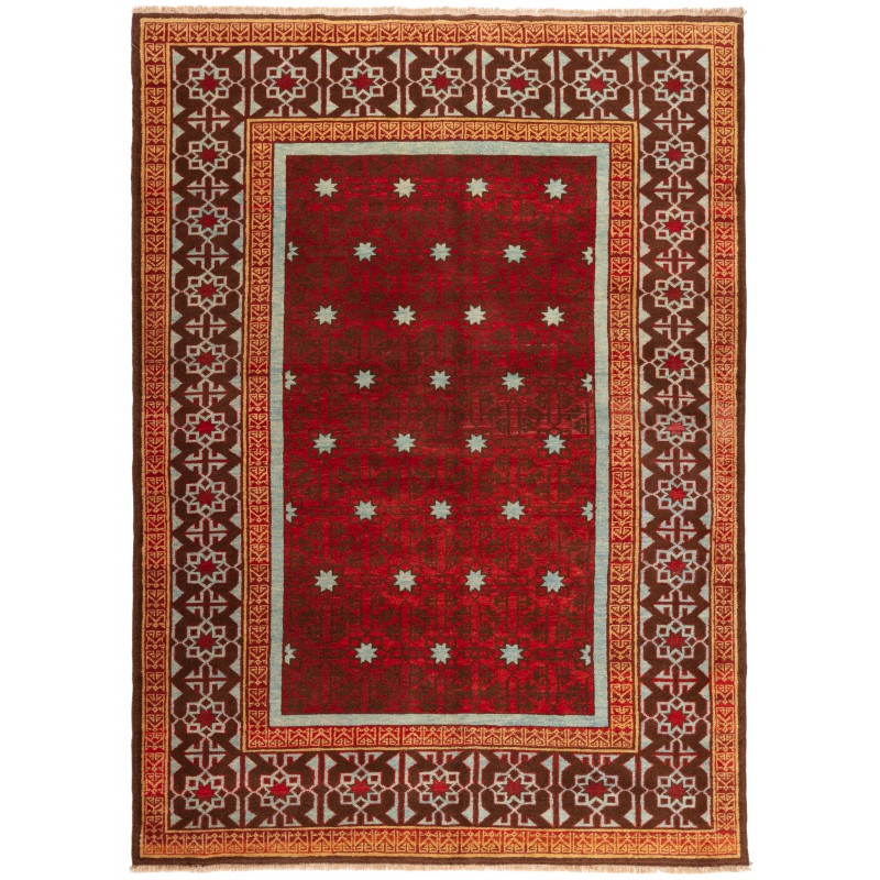 アラッディンモスクの花と星の格子模様絨毯 The Alaeddin Mosque Flowers and Stars Lattice Carpet