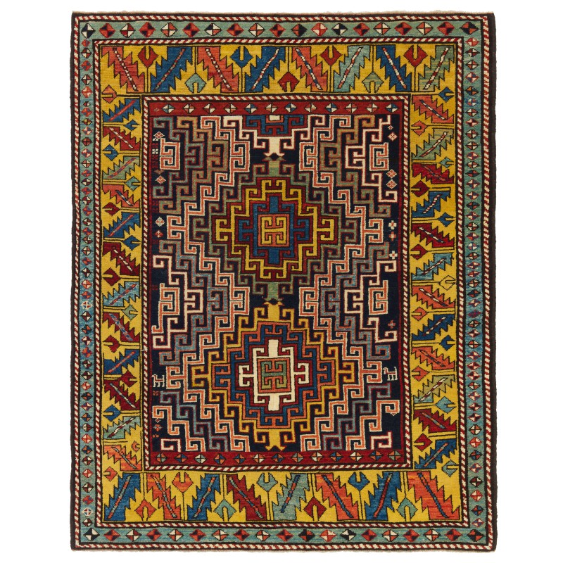 フック付きメダリオンのカザク絨毯 Kazak Rug with Hooked Medallions