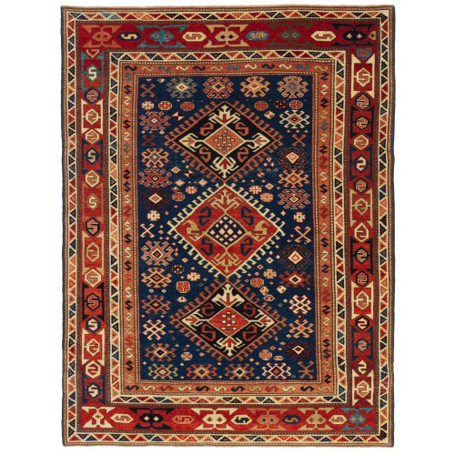 フック付きメダリオンのカザク絨毯 Kazak Rug with Hooked Medallions