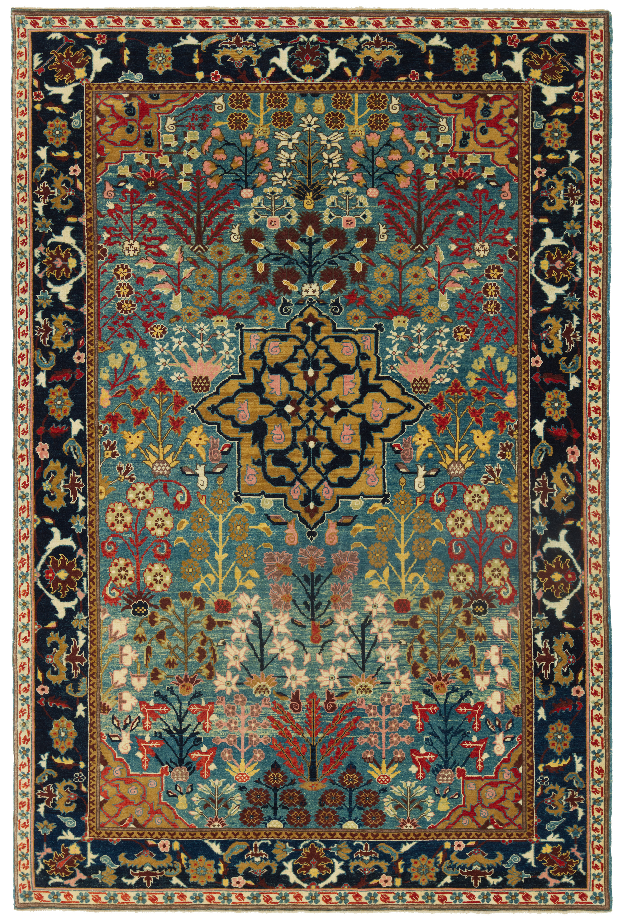 ケルマン花瓶技法の絨毯 Kerman Vase-Technique Carpet 青山