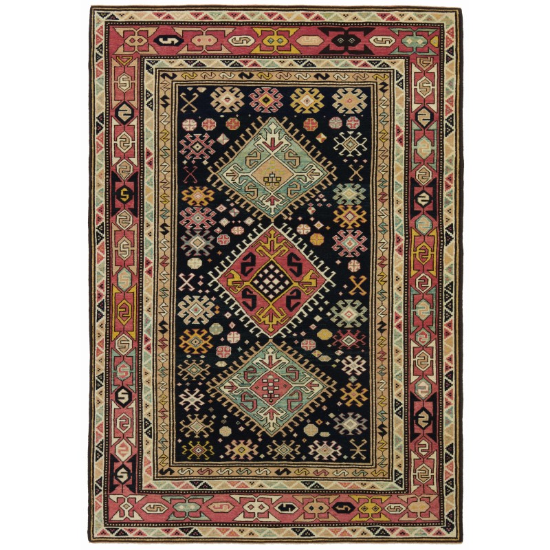 フック付きメダリオンのカザク絨毯 Kazak Rug with Hooked Medallions