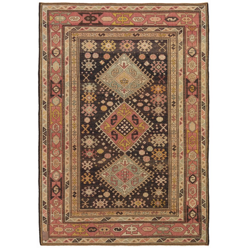 フック付きメダリオンのカザク絨毯 Kazak Rug with Hooked Medallions