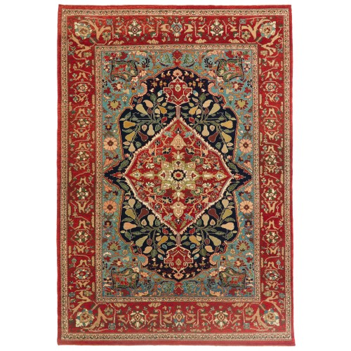 Heriz Medallion Rug with Pear Design