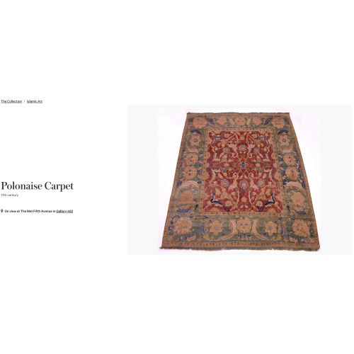 ポロネーズ絨毯 Polonaise Carpet