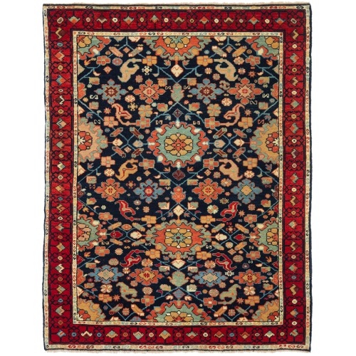 パルメットと花の格子模様の絨毯 - C50594 — 100 × 130 cm