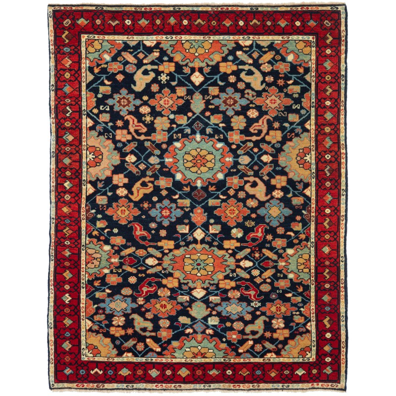 パルメットと花の格子模様の絨毯 - C50594 — 100 × 130 cm パルメットと花の格子模様の絨毯 - C50594 — 100 × 130 cm