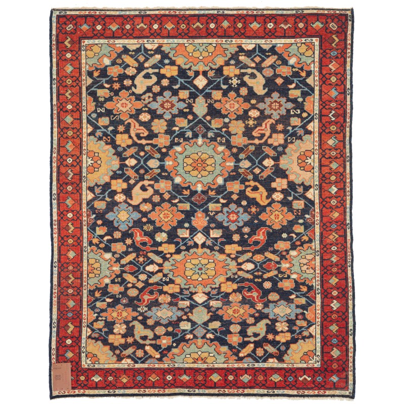 パルメットと花の格子模様の絨毯 - C50594 — 100 × 130 cm パルメットと花の格子模様の絨毯 - C50594 — 100 × 130 cm